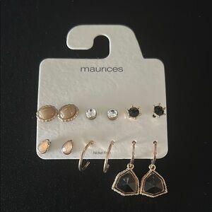 Maurices Gold and Black Elegant Earring Collection